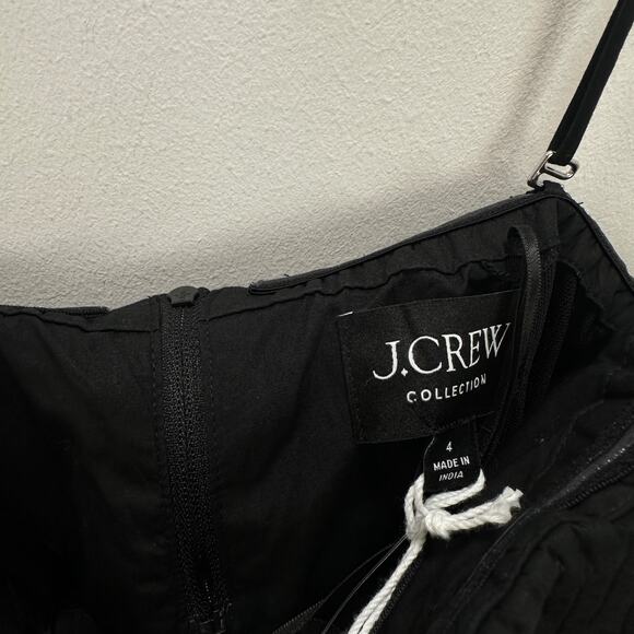 J.Crew Collection Strapless Notched Maxi Dress Cotton Formal Black US 4 NWT - Picture 8 of 13